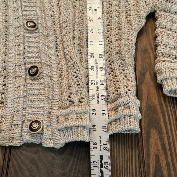 Rachel Zoe Metallic Thread Knit Gold Sweater Cardigan - Picture 5 of 11